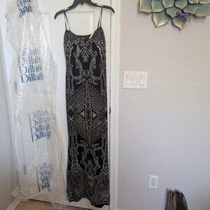 NWT | Black Silver Bodycon Spaghetti Strap | S | Jump Apparel | STRETCHY VINTAGE